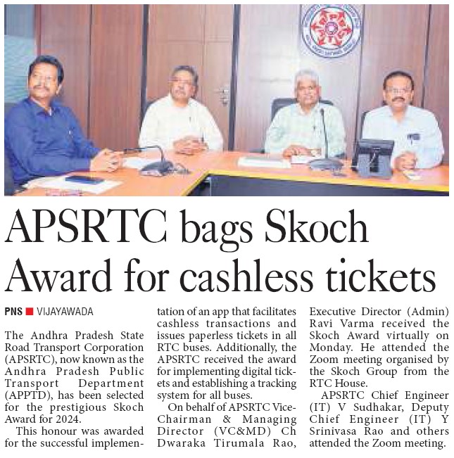 APSRTC Skoch Award 2024